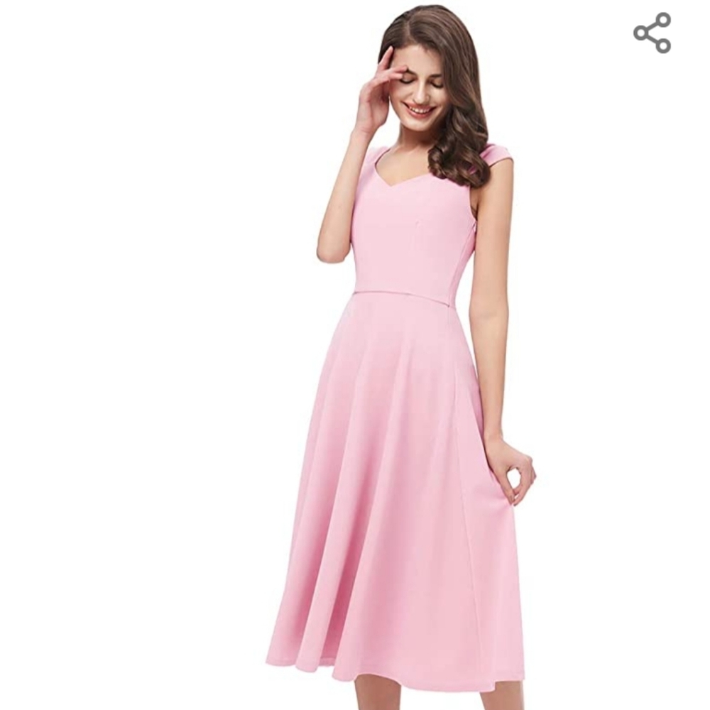 Casual Tea Dress V Neck Cocktail Swing Dress Prom